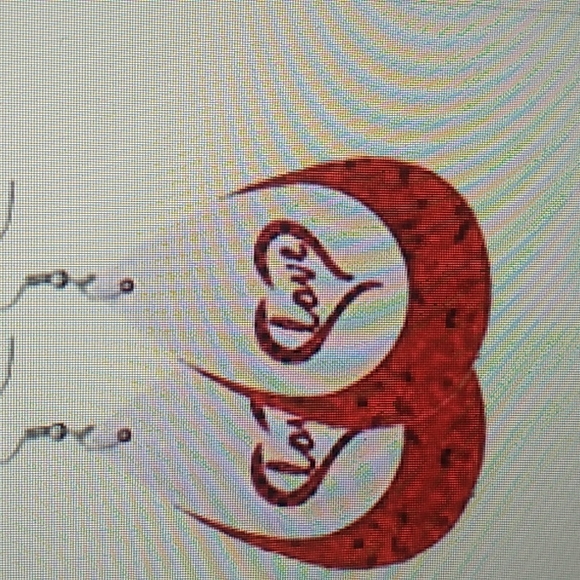 Valentine Faux Leather Double Stacked earrings 1.5 x 3 inches love w Red glitter - Picture 1 of 5